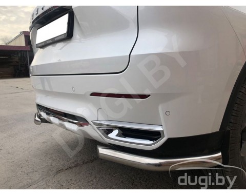 HAVAL F7X с 2019-н.в. защита заднего бампера одинарные углы Mars D60 из нержавеющей стали